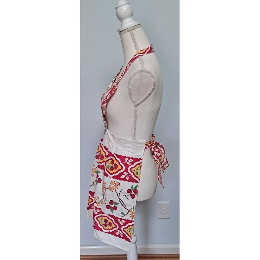Vintage‎ Apron 1950's Style Heart Shape With Cherries